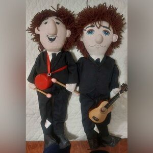 Vintage 1994 Sugar Loaf Beatles John Lennon & Ringo Starr Cloth Plush Dolls-18”
